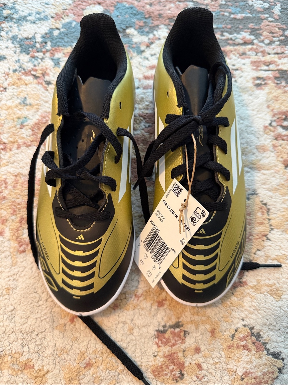 adidas Kids Olive Green and Black Soccer Cleats